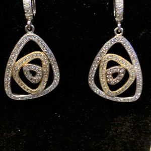 GENUINE GOLD SILVER HANDMADE EARRINGS. NWOT